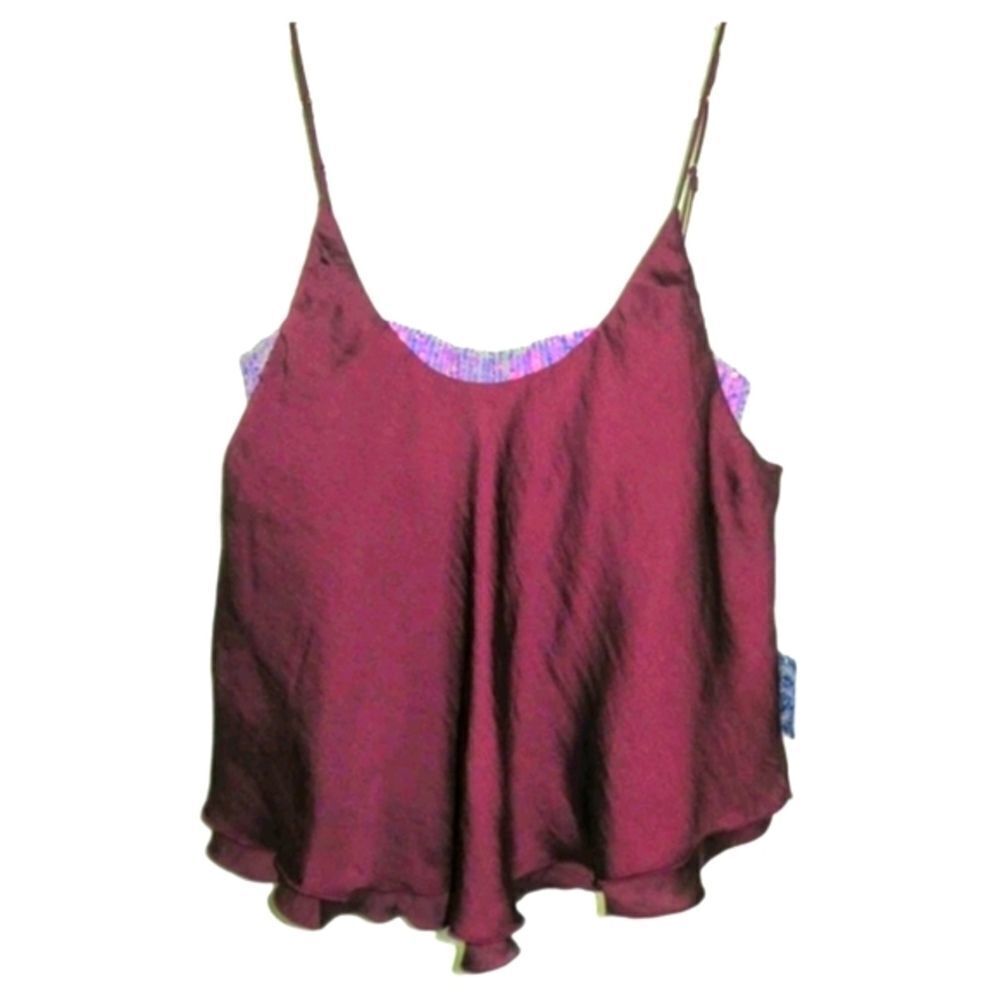 Free People "Turn It On" Maroon /Purple Cami Size S/M - Picture 1 of 8